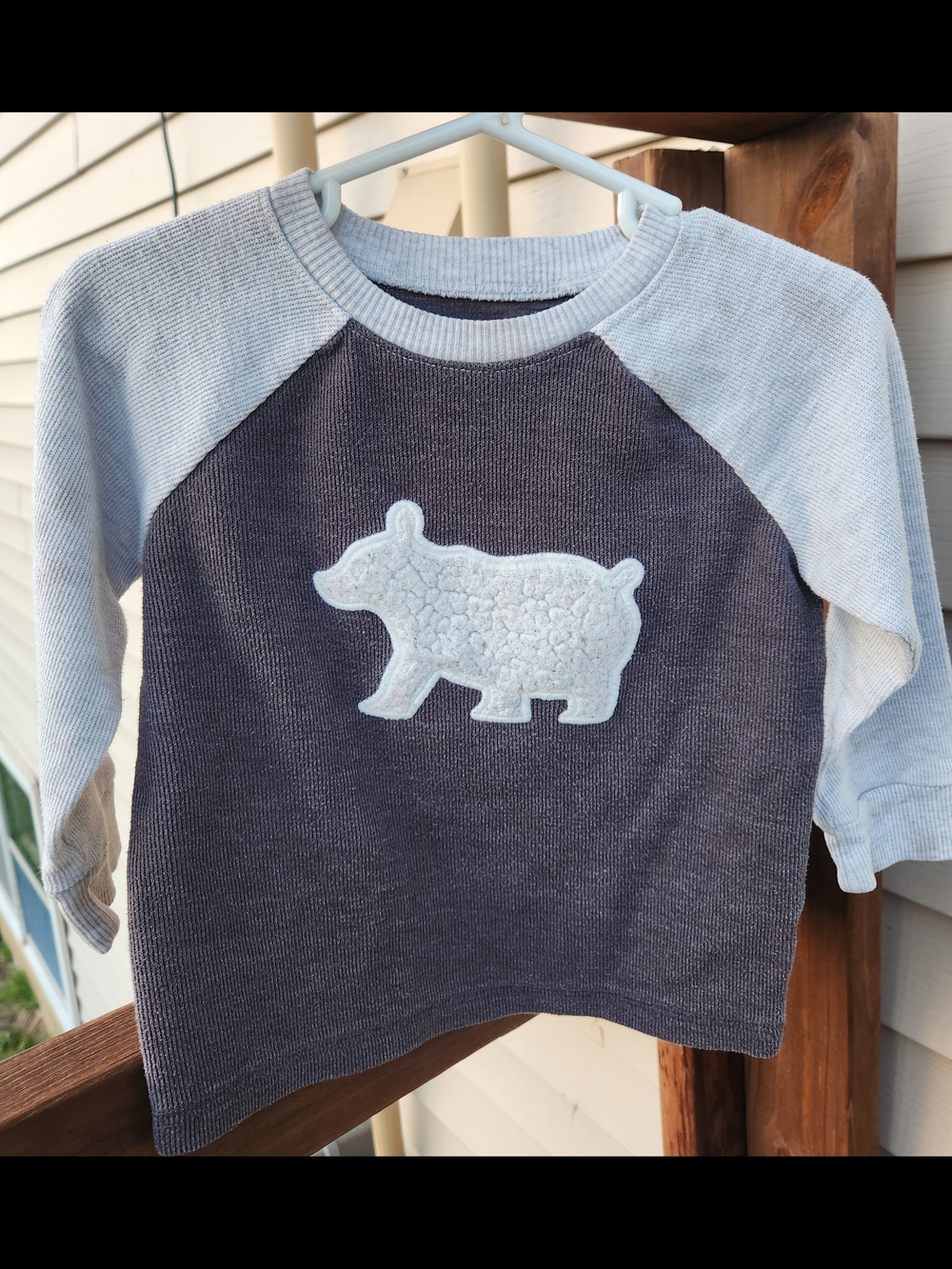 jumping beans Light Grey & Charcoal Bear Patch